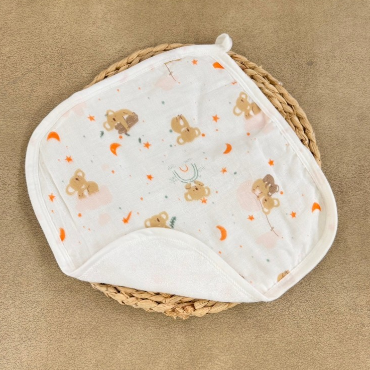 ผ้าเช็ดหน้าแบมบู เยื่อไผ่ ผ้าเช็ดหน้าเด็กคละลาย/4ผืน