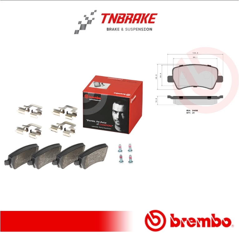 BREMBO ผ้าเบรคหน้า VOLVO S60 II (T4 T5 D3 D4 D5) P24 078N ปี10-16 ผ้าเบรก วอลโว่ เซรามิค