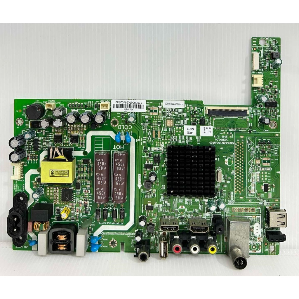 เมนบอร์ด TOSHIBA รุ่น 32L3750VT พาร์ท 5823-A3M11G-0P00 เบอร์ทีบาร์ ST3151A05-8 ของแท้ถอด มือ2 เทสไห้