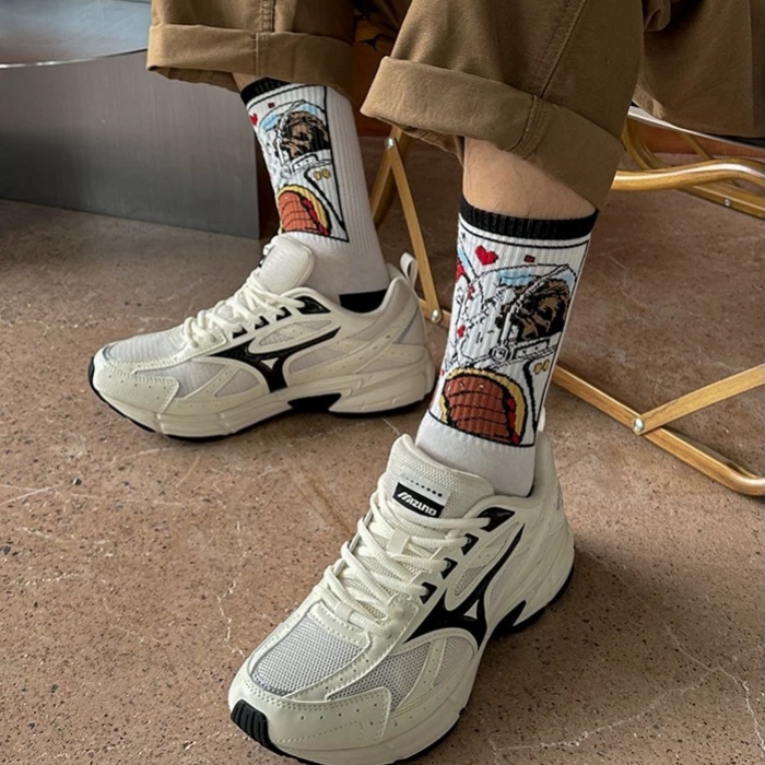 (ได้รับ 2-3 วัน) จัดส่งจากประเทศไทย~ถุงเท้ายาวน่องน่ารัก 5 คู่ถุงเท้าผ้าฝ้ายเหมาะสำหรับผู้ชายและผู้หญิง