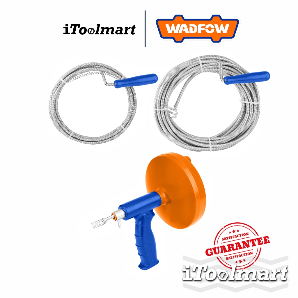 WADFOW สปริงทะลวงท่อ 6mm x 3m WDD2303 / 9mm x 5m WDD2305 / แบบมีตลับเก็บสาย 6mm x 4.5m WDD3345