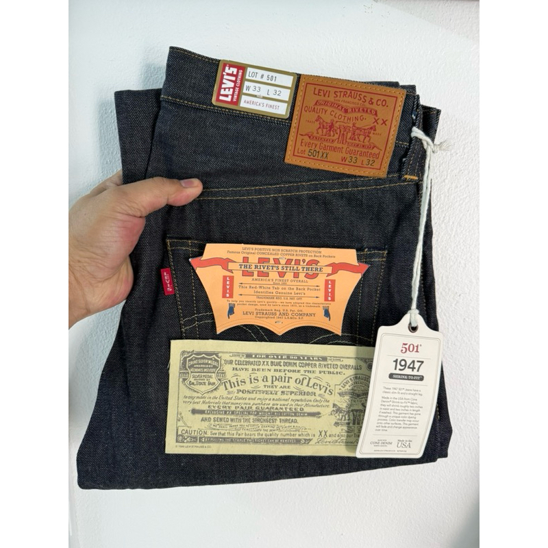 Levi’s 501xx LVC 1947 bigE ริมแดง made in USA size 33/32