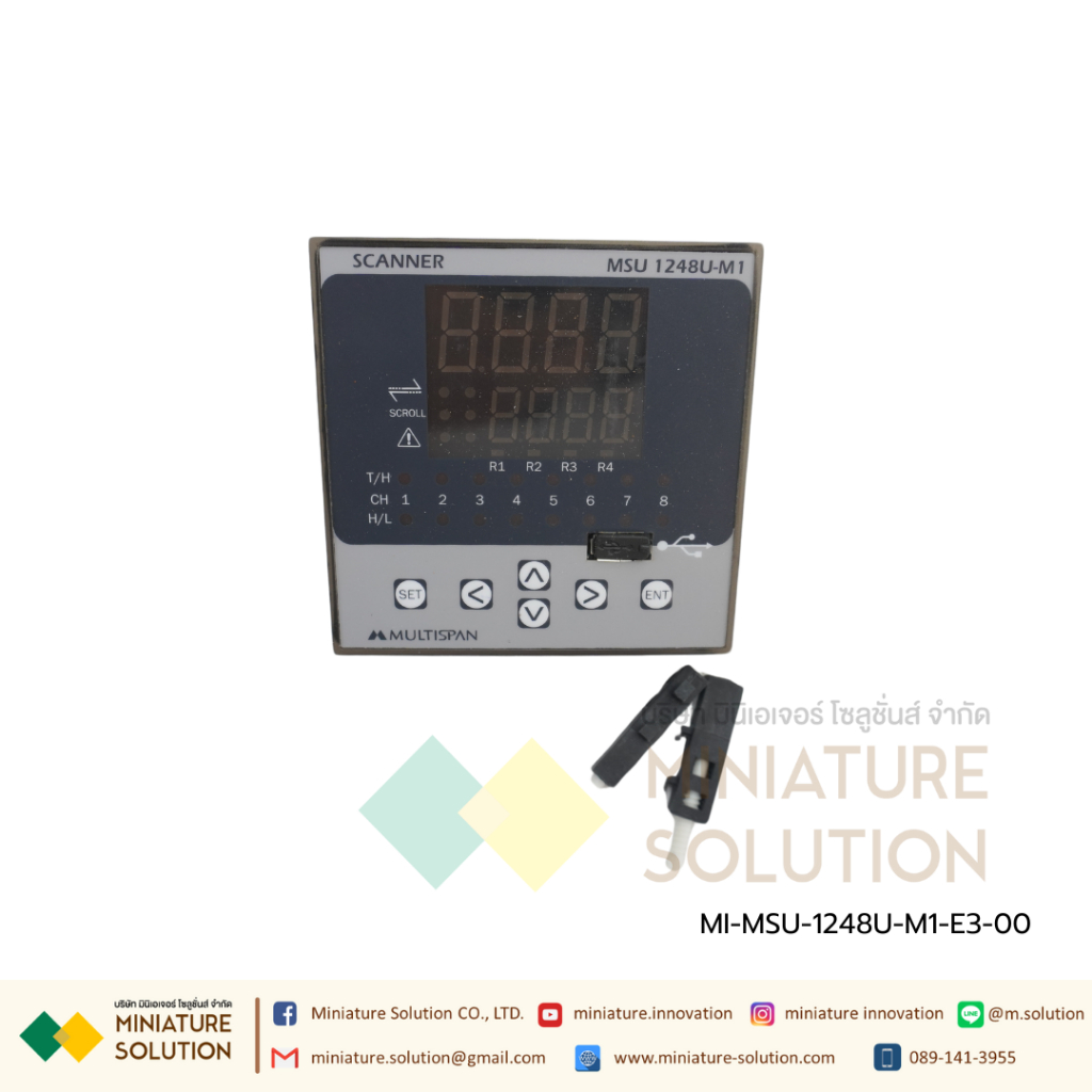 MSU-1248U-M1-E3-00 Scanner -8 Channel with RS-485 MODBUS Input Type : J/K/Pt-100/4-20mA DC/0-10V DC/