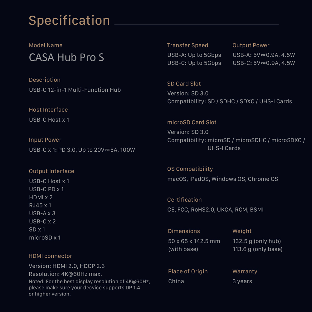 ตัวแปลง ADAM elements CASA HUB Pro S USB-C 12-in-1 Multi-Function Hub - ฮับมัลติฟังก์ชั่น อุปกรณ์ต่อพ่วงเสริม