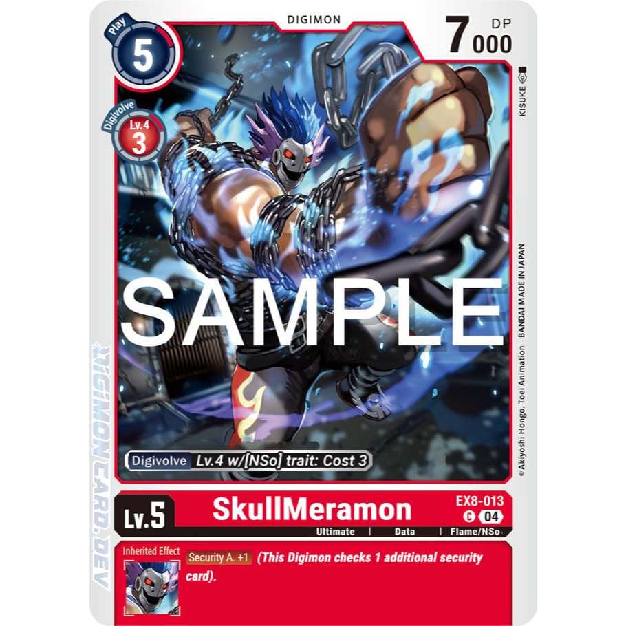 [Digimon] Skullmeramon EX8-013 Digimon Card การ์ดสะสมดิจิม่อน ร้านDDN