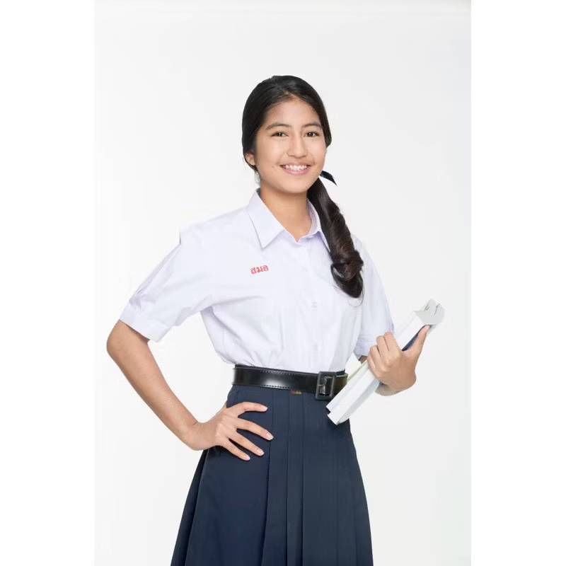 🔥🔥 เสื้อนักเรียนหญิง มัธยมปลาย แขนจีบ ตราสมอ ครบไซส์ พร้อมไซส์พิเศษ ชุดนักเรียน เตรียมชายโค้ง