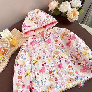 BB064 เสื้อกันหนาวเด็ก มีฮู้ด ลายน้องหมีชมพู น่ารัก