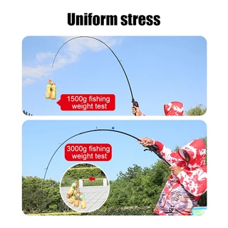 คันเบ็ดตกปลา คันสปินนิ่ง เบ็ดตกปลา แบบ2ท่อ วัสดุคาร์บอนไฟเบอร์ Fishing Rod คันเบ็ดตกปลาสปินนิ่ง