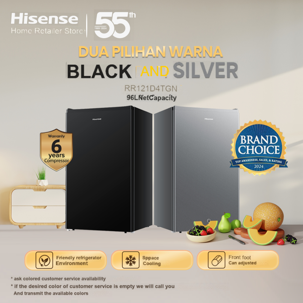 Hisense รุ่น  ER92B/RR121D4TGN  ตู้เย็น 1 ประตู 3.4 Q/96 ลิตร