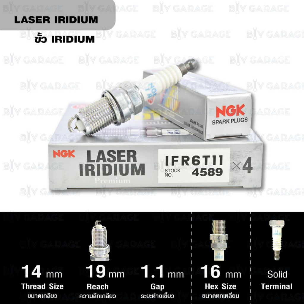 NGK หัวเทียน LASER IRIDIUM  IFR6T11 ใช้สำหรับ Toyota Camry ACV30, ACV36 ,MCV30, ACV41, ACV40, ACV31,