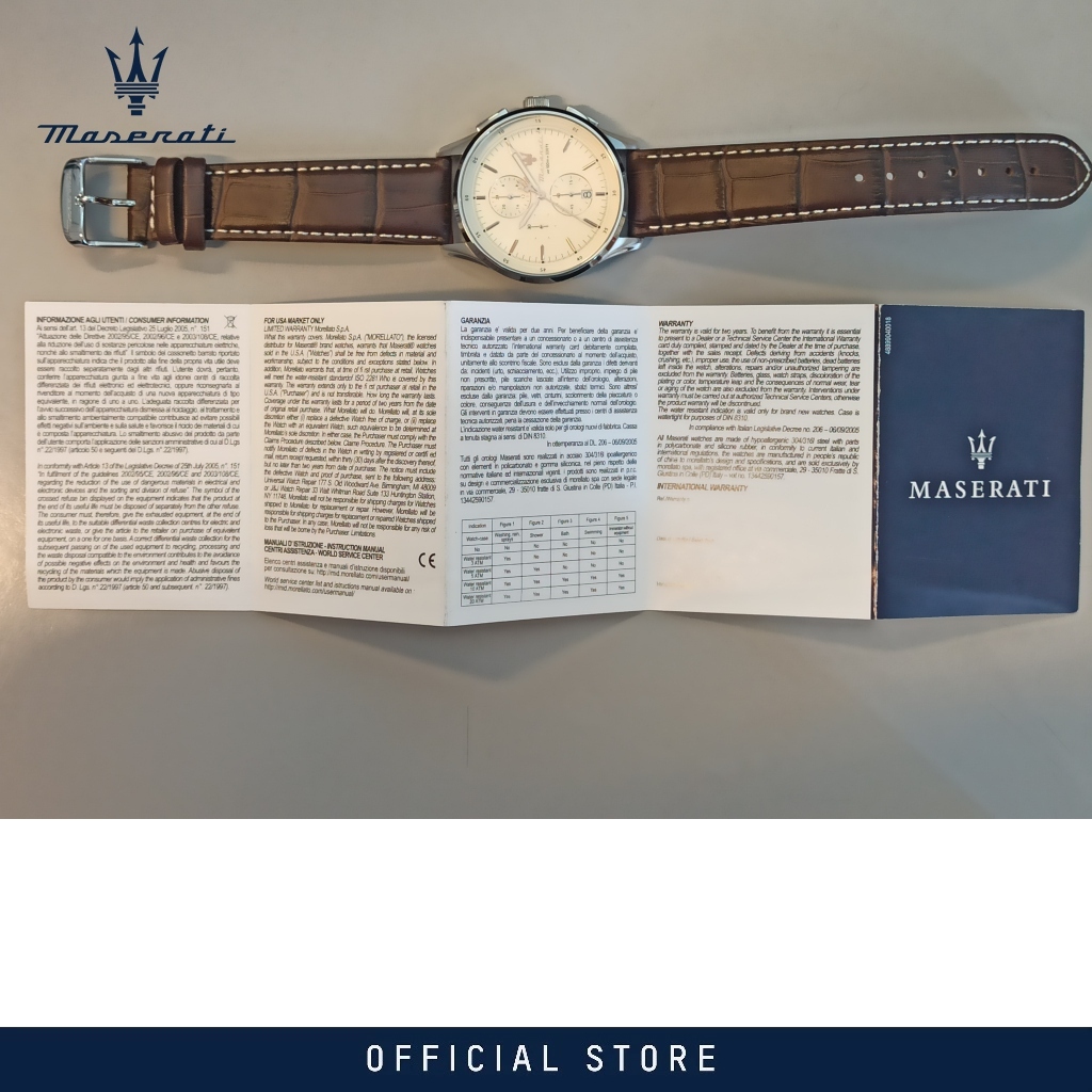 【2 Years Warranty】 Maserati Sorpasso 42mm Men's Quartz Watch Luminous Dial Hands R8871624010