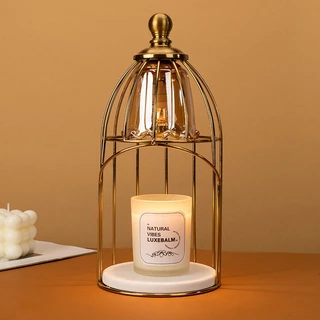Domira ของขวัญคริสต์มาส ฐานหินอ่อน Candle Warmer เครื่องอุ่นเทียนหอมปราสาทสีทอง