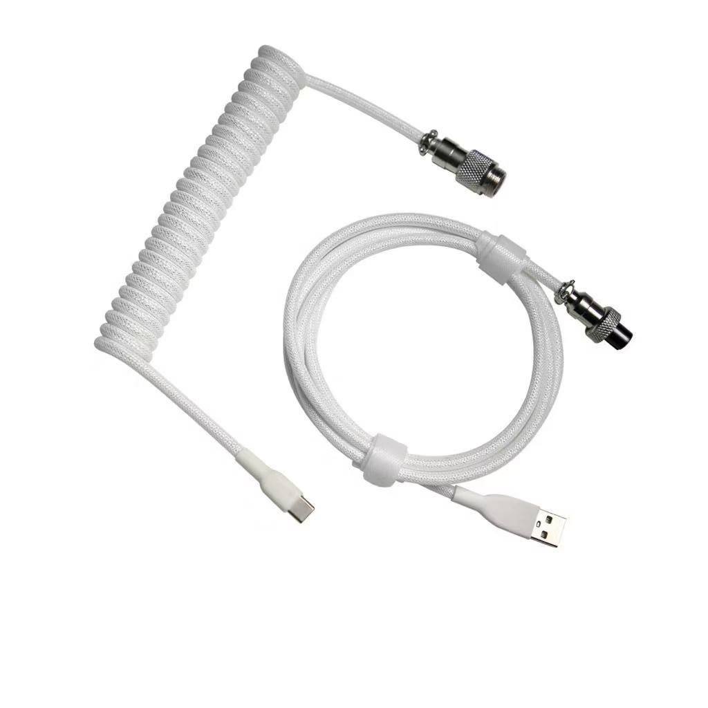 สายคีย์บอร์ด USB C to A สายถัก Single Sleeve PET Mechanical Keypad ม้วน USB ประเภท C มินิเกลียวเคเบิ้ลสี - รูปที่ 6