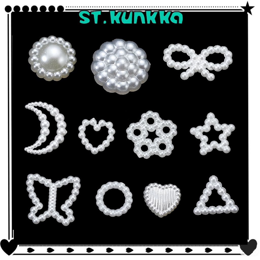 ST.KUNKKA แผ่นแปะมุกเทียม ABS 100 ชิ้น/แพ็ค อุปกรณ์เสริมสำหรับการจับคู่เสื้อผ้า