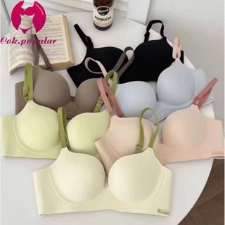 #217 ชุดชั้นในสตรี ไร้รอยต่อ มองไม่เห็น รวบรวมหน้าอกเล็ก สีต…