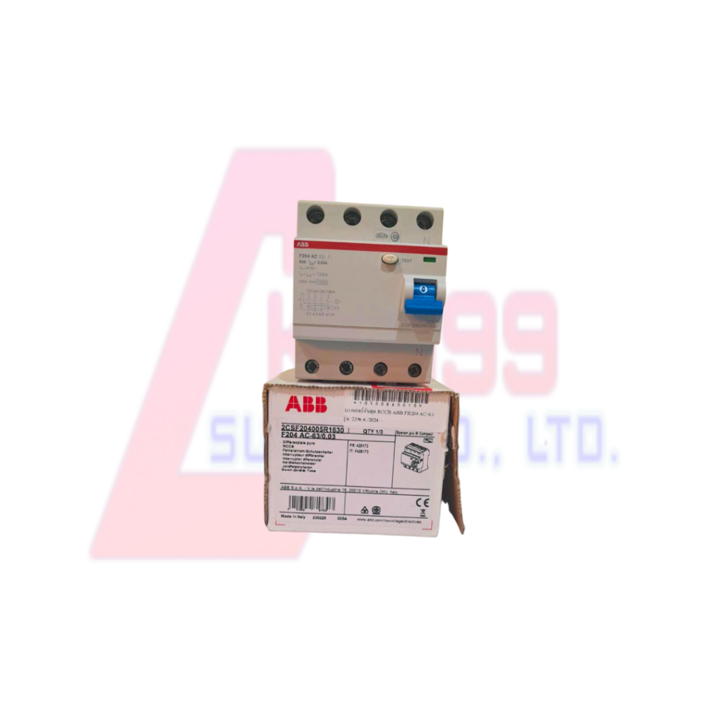 เบรกเกอร์กันดูด RCCB ABB FH204 AC-63/0.03 4P 63A