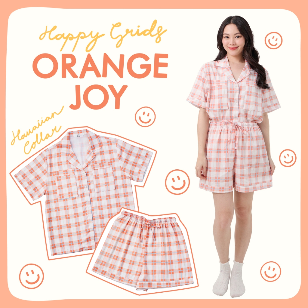 ชุดนอน sliptosleep - Orange Joy Shorts Set