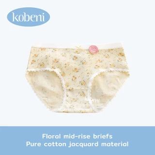 ⭐KOBENI⭐กางเกงในผู้หญิง กางเกงในคอตตอน ลายดอกไม้ เอวกลาง ยืดกระชับ คืนตัวดี หวาน น่ารัก ผ้านิ่มใส่สบาย