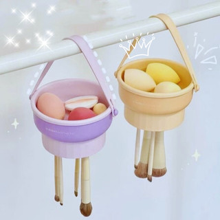 ที่ล้างแปรง 3 in 1 วัสดุซิลิโคน แบบพกพา ตากได้  กล่องเก็บแปรงแต่งหน้า ที่ล้างแปรงแต่งหน้า