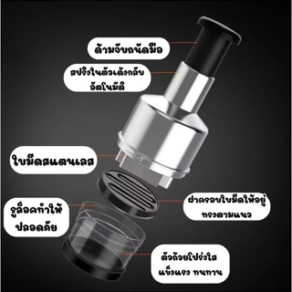 เครื่องสับกระเทียมแบบกด บด หั่น ซอย อเนกประสงค์ ได้ความละเอียด ตามต้องการ
