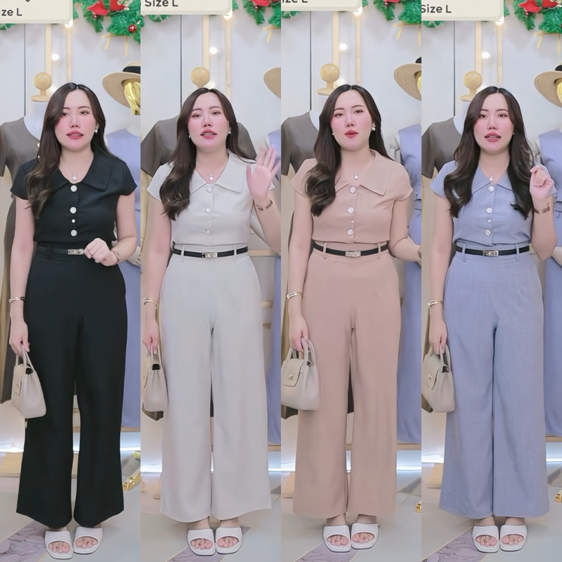 Harmony Set AN279 ชุดเซตปกกระดุมแขนล้ำ