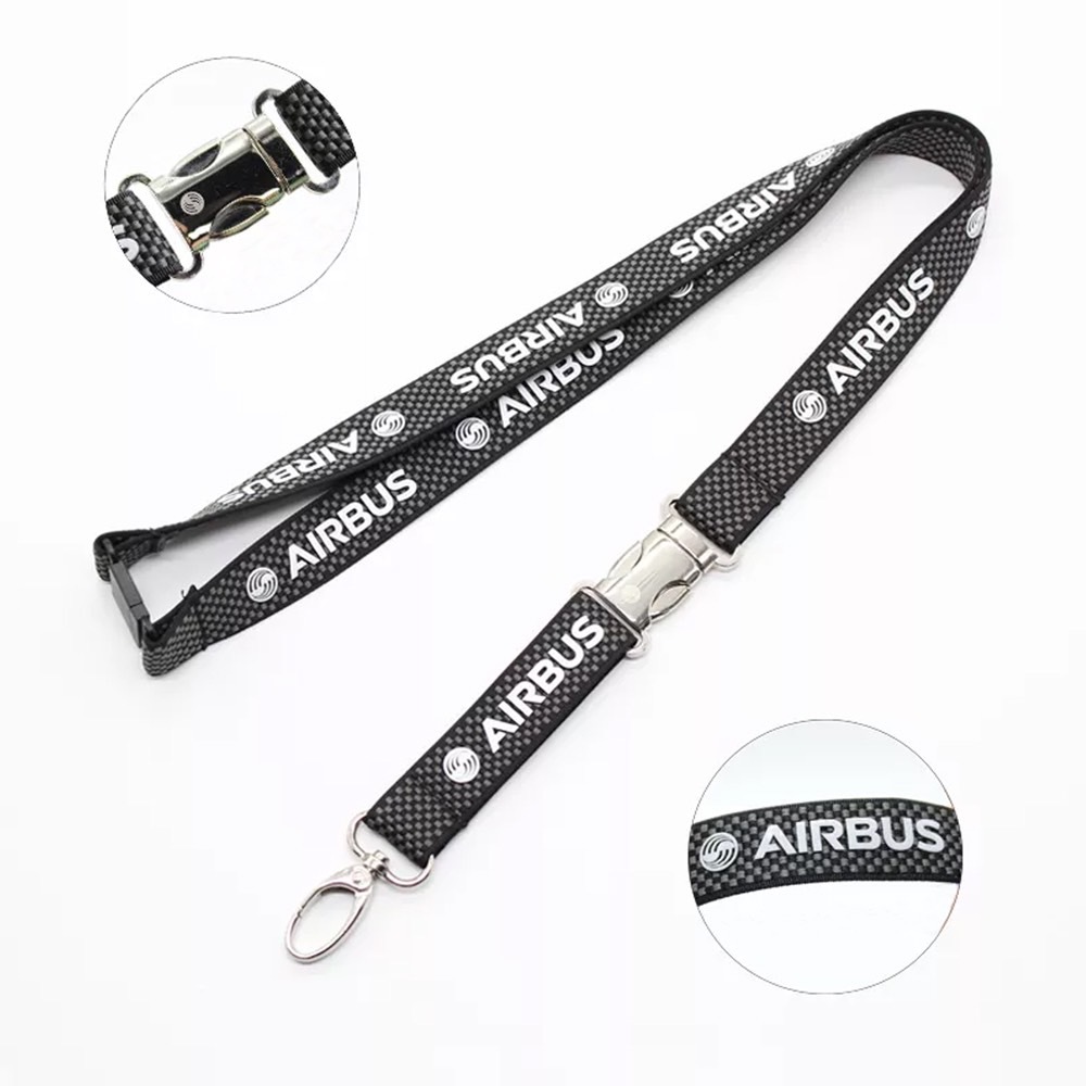 Airbus Lanyard [ของแท้] สายคล้องบัตรพนักงานลายแอร์บัส ลายคาร์บอน เหมาะสำหรับนักบิน หรือแฟนๆการบิน