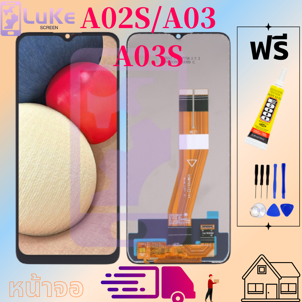 Luke หน้าจอ LCD for samsung a03s samsungA03S(จอแสดงผลพร้อมทัชสกรีน)