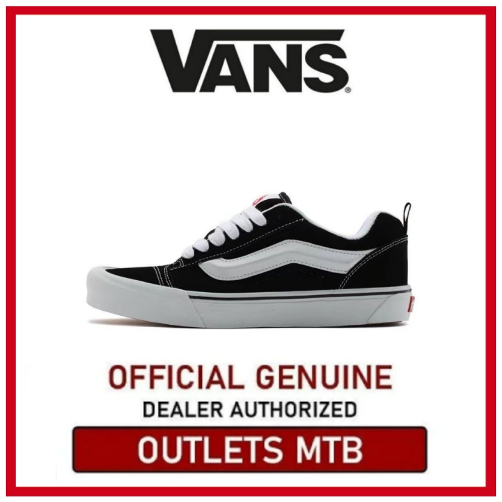 【100%Original】Vans Knu Skool Black Low Top Sports Unisex Leisure Running Shoes VN0009QC6BT1