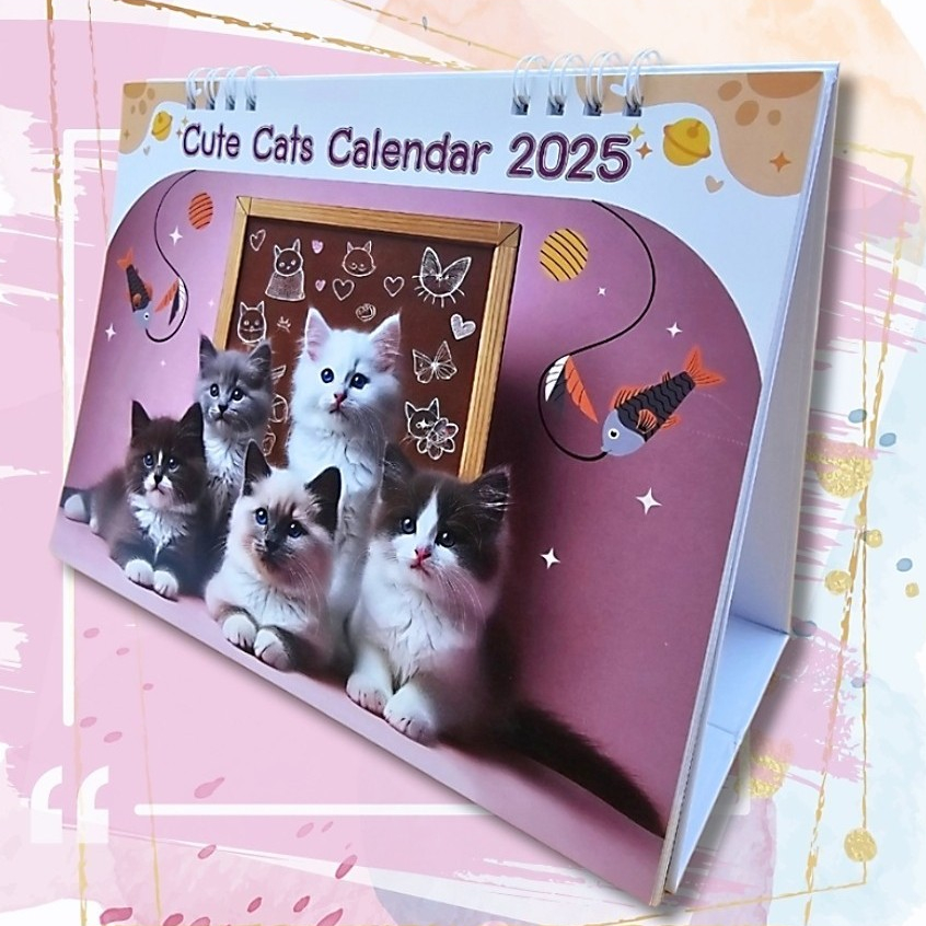 ปฏิทินตั้งโต๊ะ ปี 2025/2568 CUTE CATS Calendar 2025
