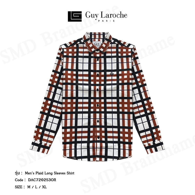 Guy Laroche เสื้อเชิ้ตแขนยาว รุ่น Men's Plaid Long Sleeves Shirt Code: DAC7202S3OR