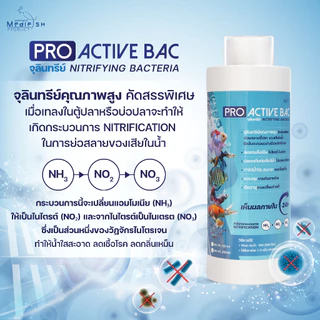 PRO ACTIVE BAC จุลินทรีย์ Nitrifying Bacteria ช่วยให้น้ำใสสะอาด ย่อยสลายของเสีย ลดเชื้อโรคในน้ำ ช่วยให้ปลาสุขภาพดี