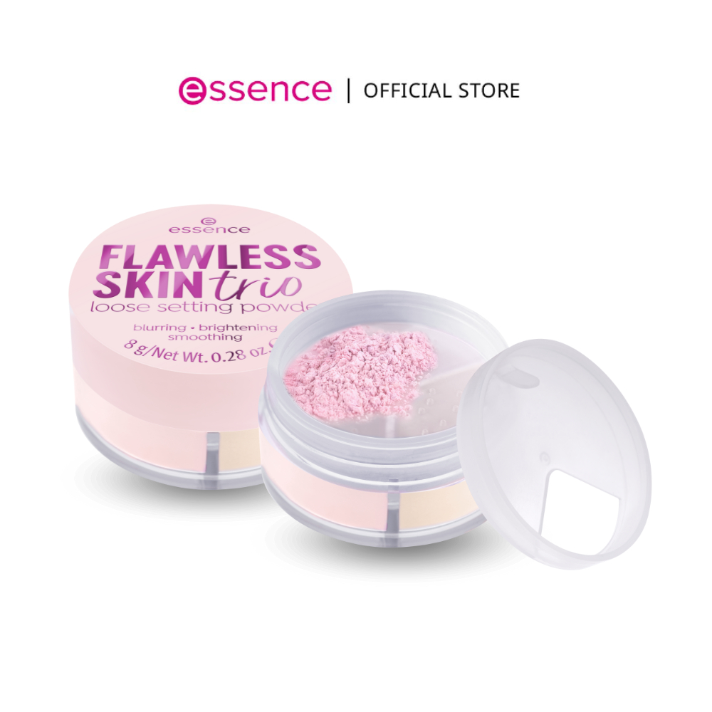 essence เอสเซนส์ FLAWLESS SKIN trio loose setting powder 10 แป้งฝุ่น3เฉดสี คุมมัน หน้าไบร์ท