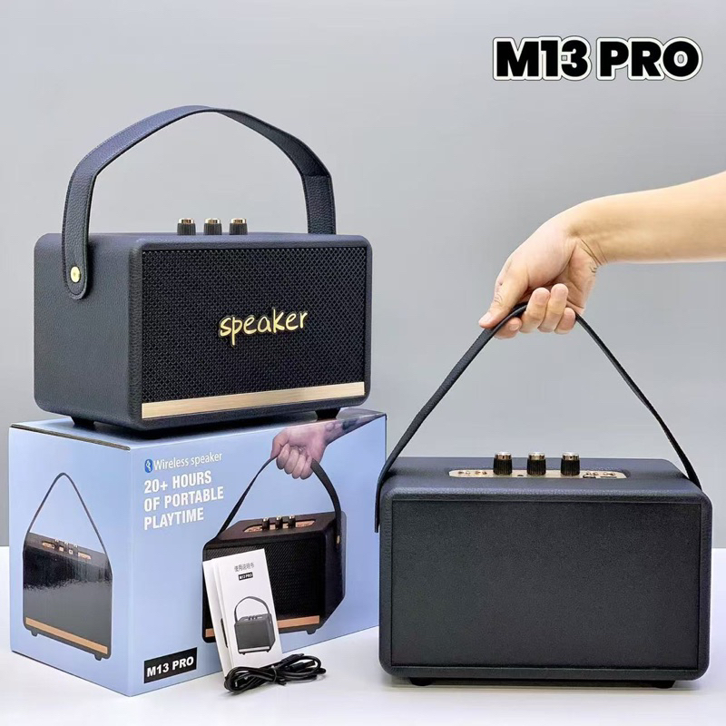 มาใหม่ล่าสุด ลำโพงบลูทูธไร้สาย M13 Pro /M13 Max มีสายหิ้ว  สามารถเสียบไมค์ได้ รองรับTF/USB/FM /AUX ก