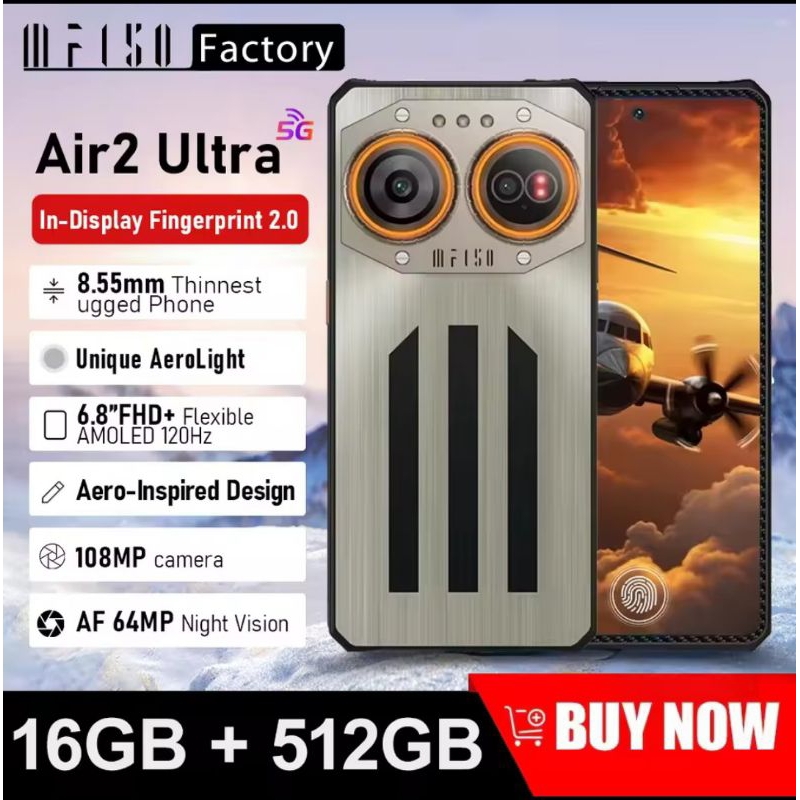 IIIF150 Air2 Ultra 5G แรม 16 รอม 512 GB แบตเตอรี่ 5000 MAh 65 W หน้าจอ 6.8 นิ้ว FHD +120Hz AMOLED
