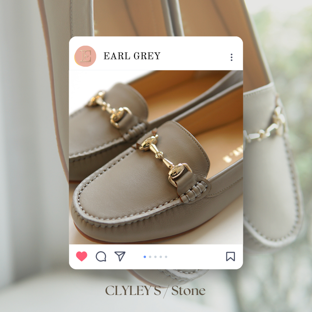 EARL GREY รองเท้าหนังแกะแท้ รุ่น Clyley.S series in Stone