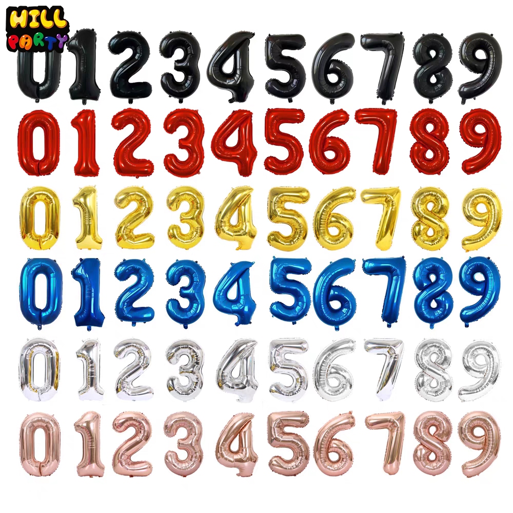 ลูกโป่งตัวเลข ฟอยล์ 0-9 ลูกโป่งฟอยล์ตัวเลข ลูกโป่งวันเกิด พร้อมส่ง