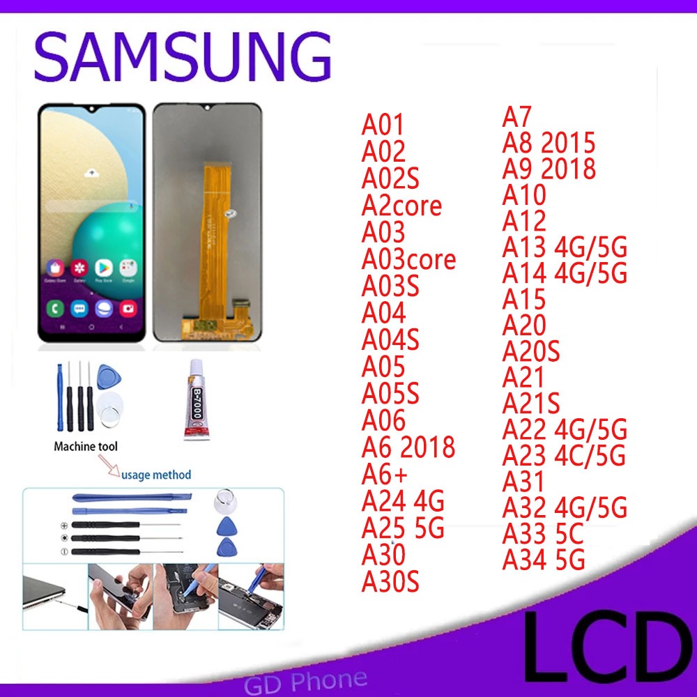 หน้าจอ LCD Display จอ + ทัช Samsung A01 A02s A03s A04s A05s A06 A6plus A7 A8+ A9 A10s A11 A12 A13 A14 A15 A20s A21s A22