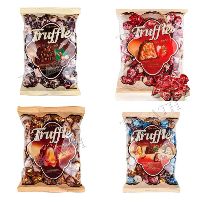 Elvan Truffle ช็อกโกแลตสอดไส้ มี 4 รส น้ำหนัก 500 กรัม  สินค้ามีฮาลาล จากประเทศตุรกี