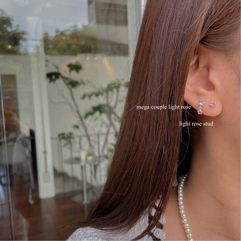 SissyJewelry // ต่างหูเงินแท้ รุ่น gem round stud (4mm) พลอยกลม4mm รูปที่ 7