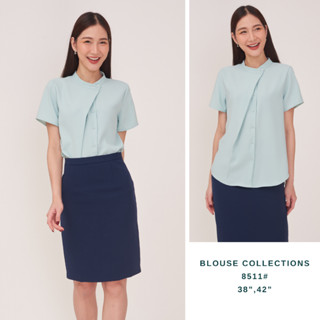 Laboratory เสื้อ 8511# เสื้อกระดุมผ่าหลัง แต่งป้าย แขนสั้น