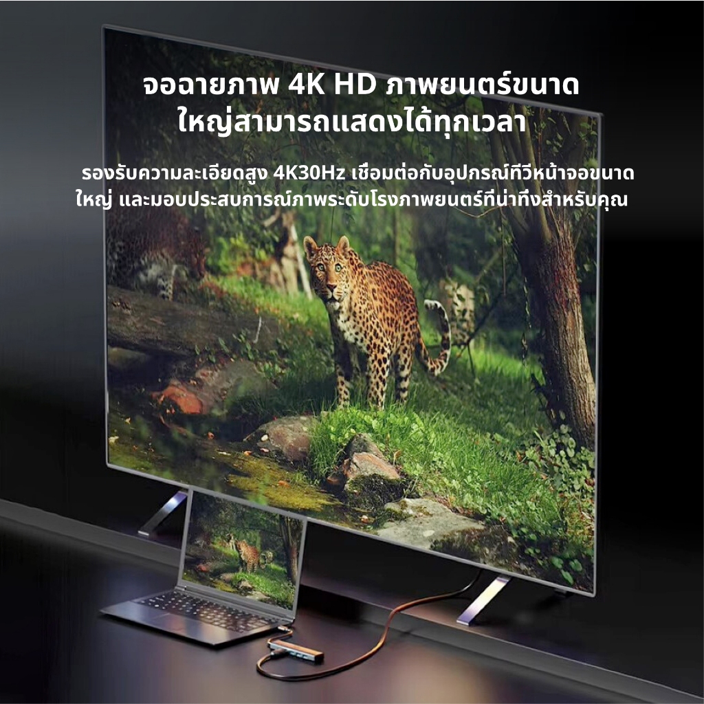 Idigital Type C HUB Adapter, ฮับ USB C, USB 3.0, HDMI 4K, 1000Mbps RJ45, PD100W, SD TF, สำหรับแล็ปท็อป, Macbook