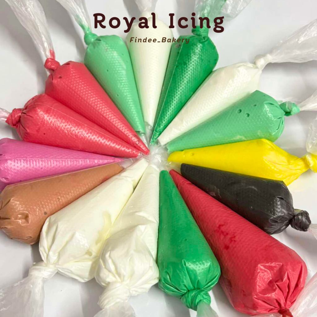 รอยัลไอซิ่ง Royal Icing แต่งหน้าคุกกี้ ขนม ปริมาณ 50/100 กรัม หลายสีให้เลือก