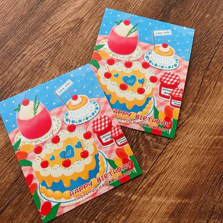 (4-6ใบ) การ์ดวันเกิด แบบหน้าเดียว happy birthday ไม่มีซอง