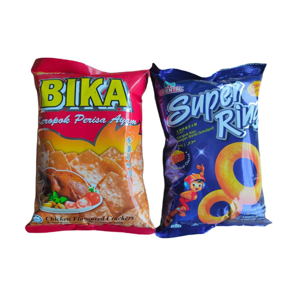 (ห่อใหญ่) ขนม Bika-Super Ring รสไก่/ชีส ห่อใหญ่ 60 กรัม อร่อยเหมือนเดิม ขนมในตำนาน นำเข้าจากมาเลย์เซีย