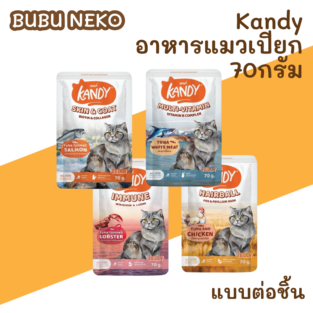 อาหารเปียกแมวKandy 70กรัม ต่อชิ้น