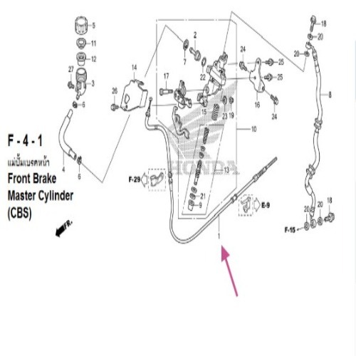สายเบรกหลัง (43450-KWN-711)