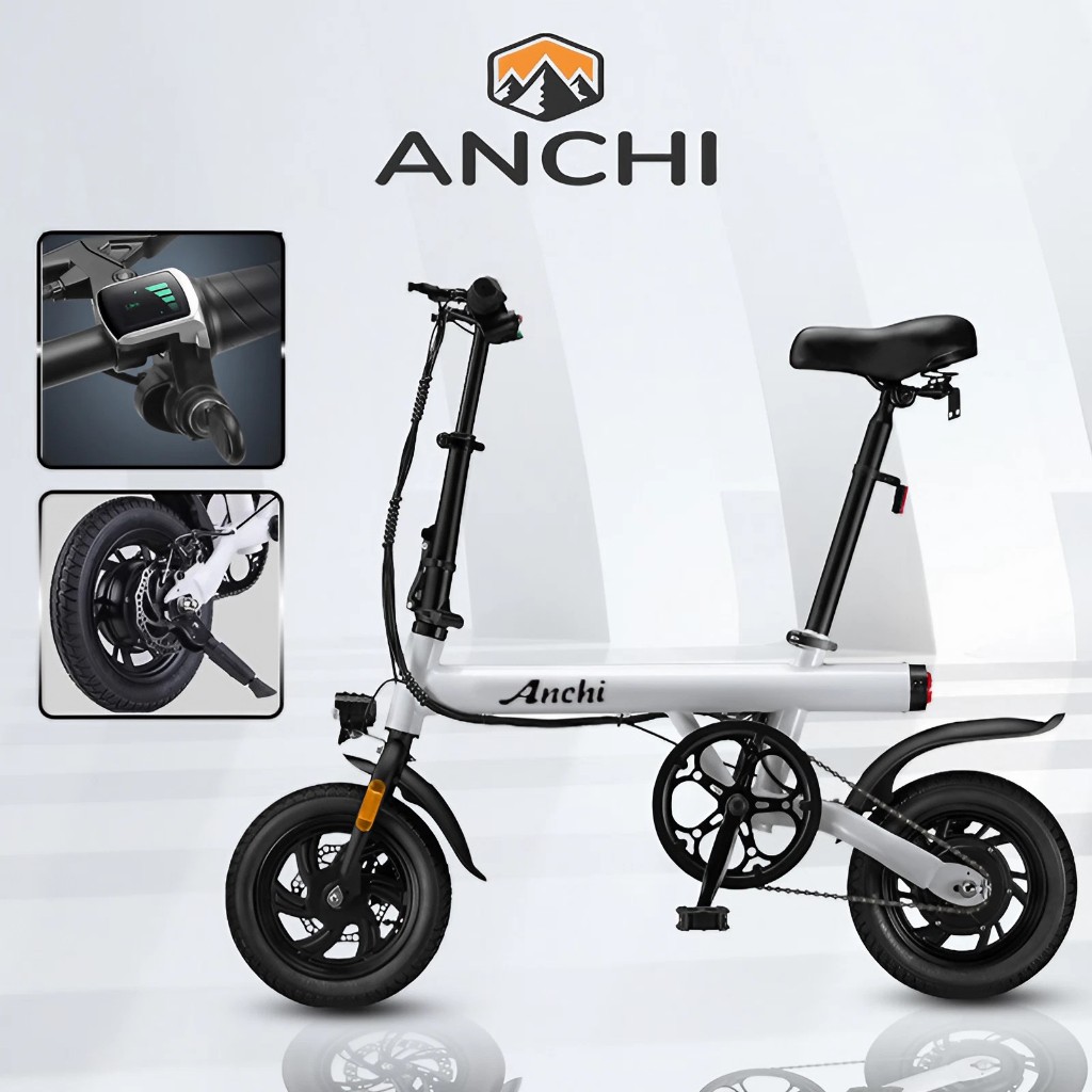 ANCHI จักรยานไฟฟ้า รถจักรยานไฟฟ้าพับได้ Electric Bicycle S1 แบตลิเที่ยม 36V ขับได้ไกลถึง 50km