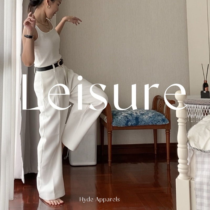 Hyde - Leisure Pants - กางเกงขายาวเอวสูงผ้าSuiting(งานอัดกาว)