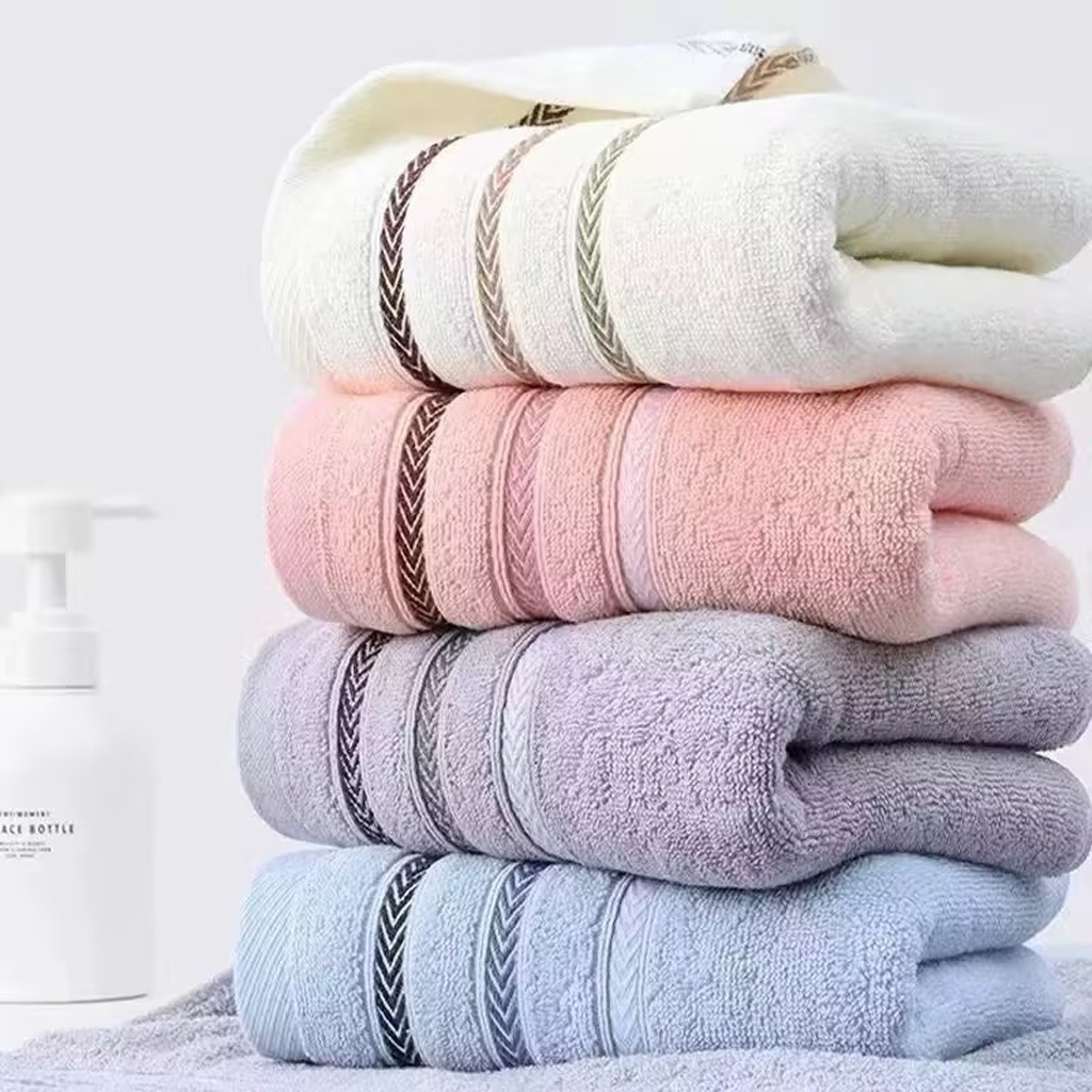 ผ้าขนหนู ขนาด 33x73 ซม  ซับน้ำดีขนไม่หลุด นุ่มสบาย ผ้าเช็ดตัว cotton100% มีให้เลือก 4 สี