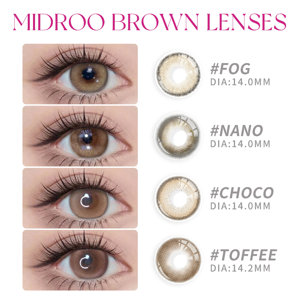 Midroo Toffee Brown คอนแทคเลนส์สีน้ำตาลธรรมชาติ รายเดือน ใส่สบายตา